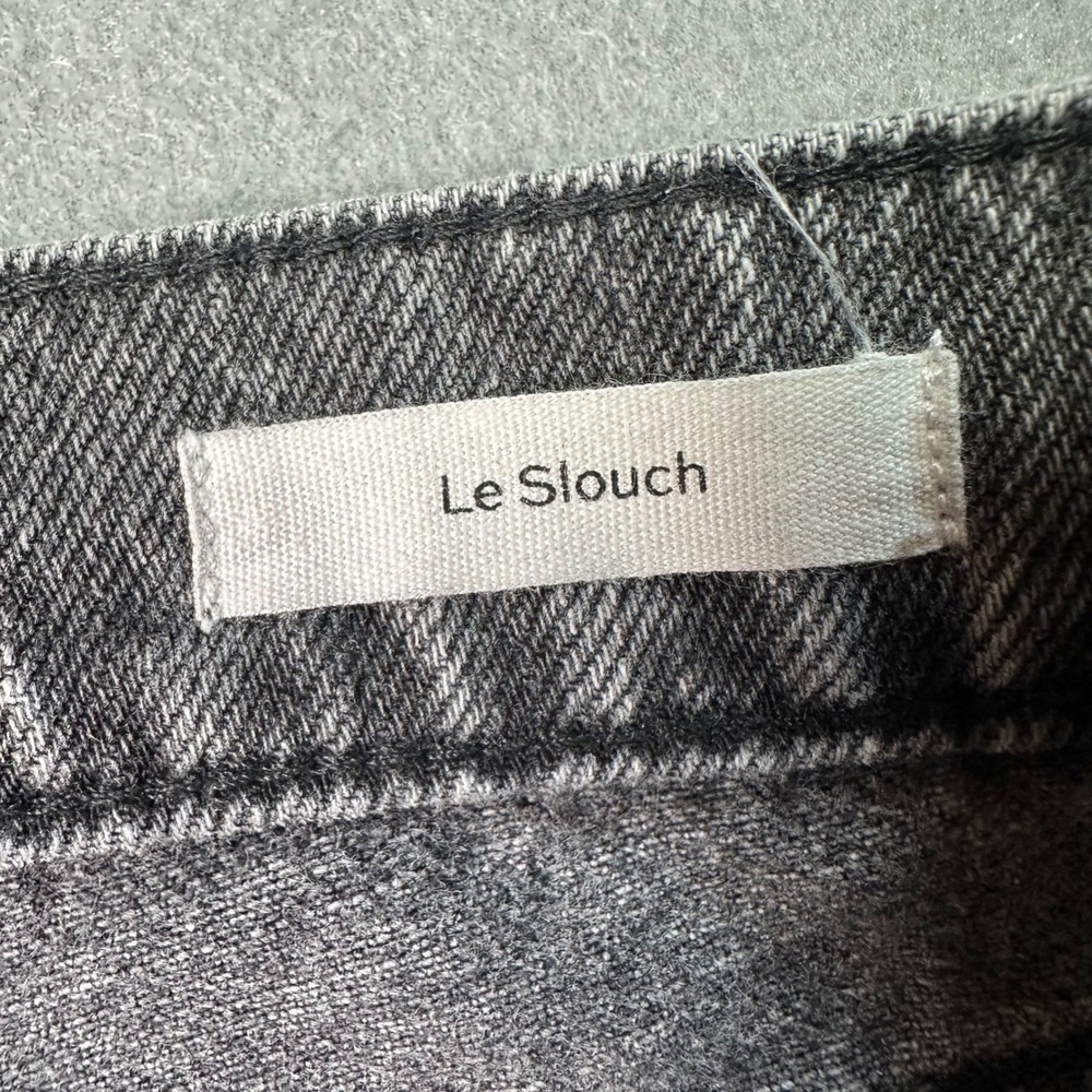FRAME Le Slouch Ozone Jeans Straight Leg Button Fly Faded Black Grey Size 25 - Picture 3 of 12